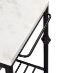 Avya Contemporary White and Gold 58-inch Wide Marble Top Kitchen Island by Furniture of America