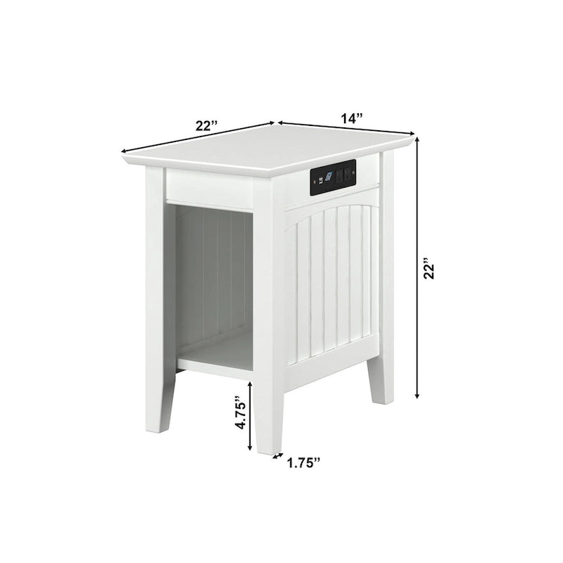 Nantucket Chair Side Table with Built-in Charger