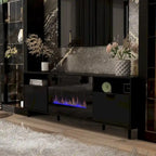 Ambient Electric Fireplace and Durable TV Stand Energy Efficient