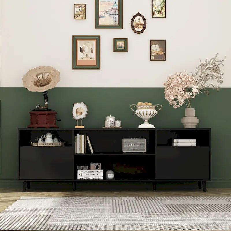 Ambient Electric Fireplace and Durable TV Stand Energy Efficient