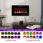Ambient Electric Fireplace and Durable TV Stand Energy Efficient