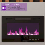 Ambient Electric Fireplace and Durable TV Stand Energy Efficient