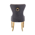 Porthos Home Caily Tufted Velvet Dining Chairs with Gold Chrome Legs, Set of 2