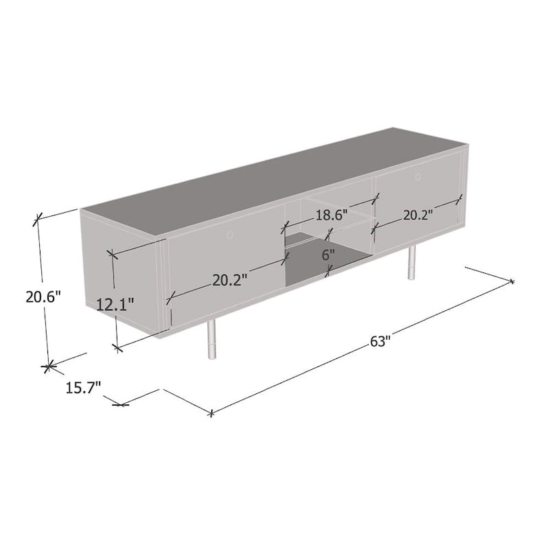 Cristal 01 63 TV Stand - 63 inches