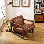 Art Leon Genuine Leather Lounge Accent Arm Chair