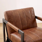 Art Leon Genuine Leather Lounge Accent Arm Chair