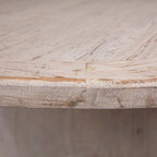 Sophia 72 Round Reclaimed Pine Modern Dining Table with Ball Pedestal Base