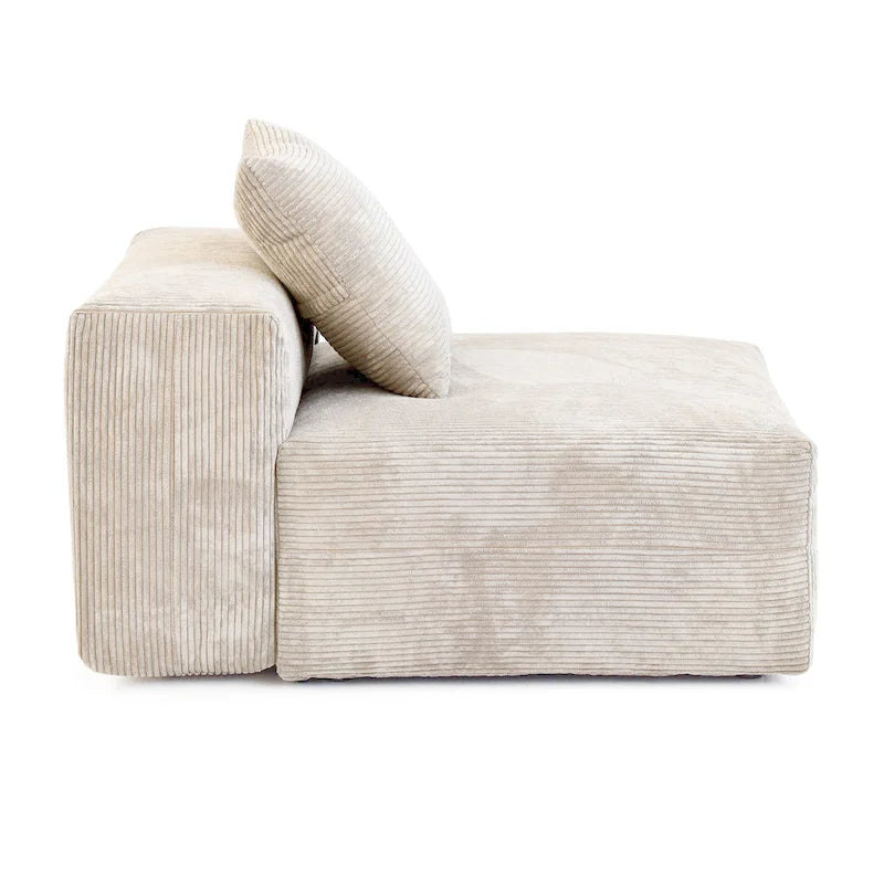 Corduroy Upholstered Deep Seat Comfy Sofa&Couches with Solid Wood Legs for Living Room
