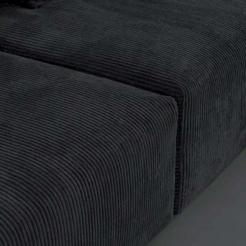 Corduroy Upholstered Deep Seat Comfy Sofa&Couches with Solid Wood Legs for Living Room
