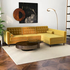 Ora Tufted Modern Living Room Velvet Corner Sectional Sofa