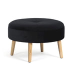 Adeco Carrington Juttersbo Round Tufted Fabric Ottoman