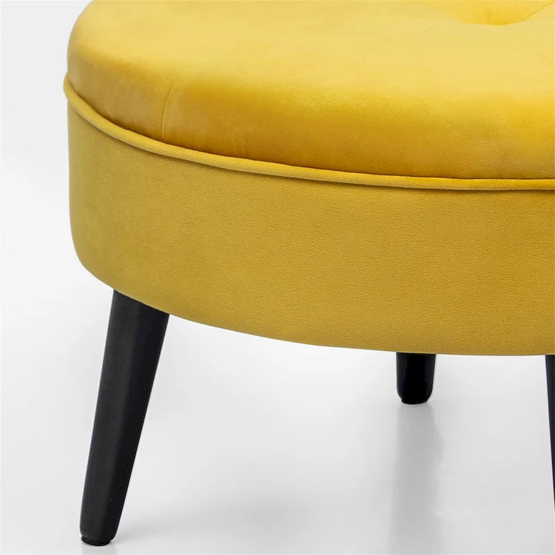 Adeco Carrington Juttersbo Round Tufted Fabric Ottoman
