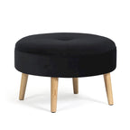 Adeco Carrington Juttersbo Round Tufted Fabric Ottoman