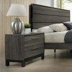 Roundhill Furniture Ioana 187 Antique Grey Finish Wood Bed Room Set, Queen Size Bed, Dresser, Mirror, Night Stand