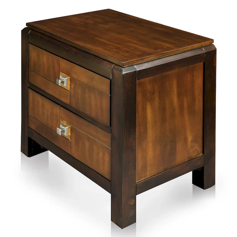 Jupa Transitional Walnut Wood 2-Piece Panel Bedroom Set by Furniture of America