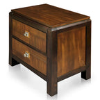 Jupa Transitional Walnut Wood 2-Piece Panel Bedroom Set by Furniture of America