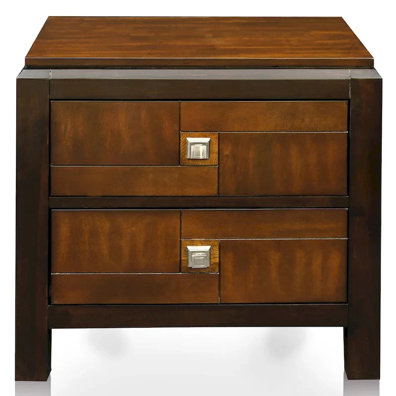 Jupa Transitional Walnut Wood 2-Piece Panel Bedroom Set by Furniture of America