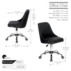 Porthos Home Jarvis Fabric Upholstered Office Chair with Chrome Base