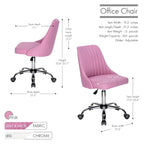 Porthos Home Jarvis Fabric Upholstered Office Chair with Chrome Base