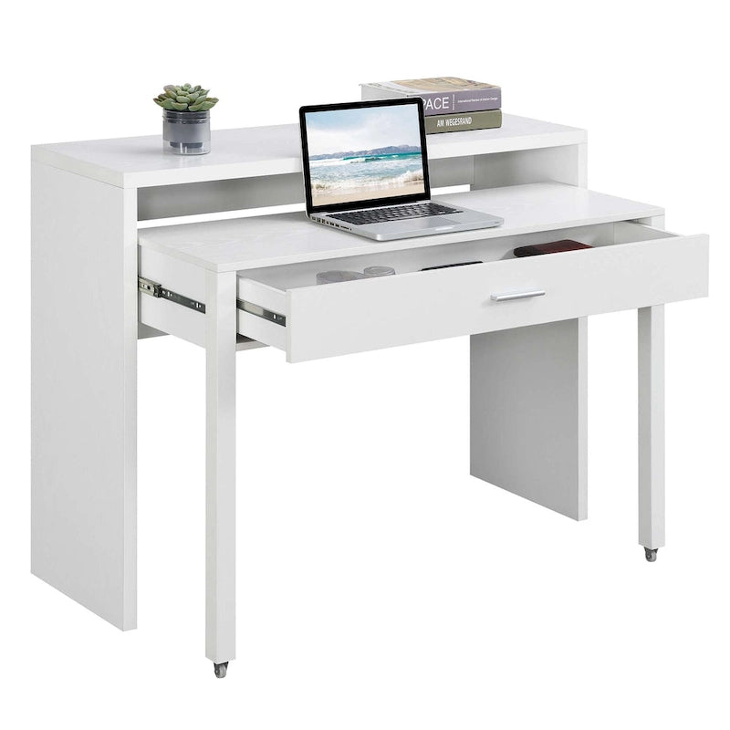 Convenience Concepts Newport JB Console/Sliding Desk with Drawer and Riser