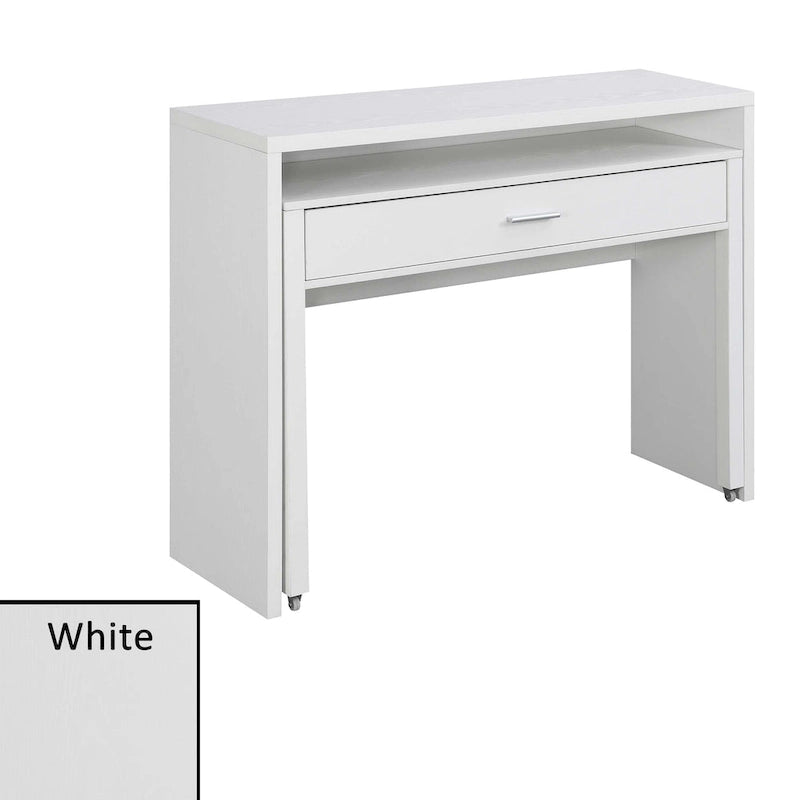 Convenience Concepts Newport JB Console/Sliding Desk with Drawer and Riser