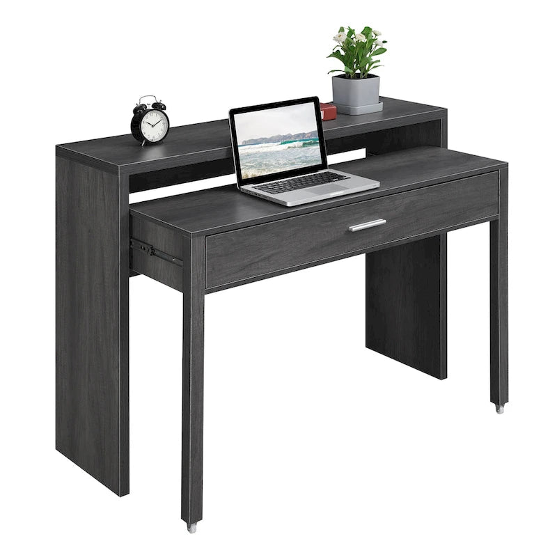 Convenience Concepts Newport JB Console/Sliding Desk with Drawer and Riser
