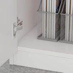 Timechee Reception Desk L-Shaped Counter w/ Lockable Storage, White