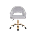 Porthos Home Camron Velvet Swivel Office Chair, Golden Chrome Legs
