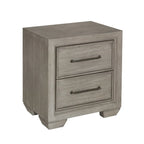Roundhill Furniture Ennesley Gray Wood Bedroom Set with Upholstered Panel Bed, Dresser, Mirror, 2 Nightstand, and Chest
