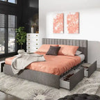 Arlert Grey Linen 4-drawer Storage Platform Bed by iNSPIRE Q Modern