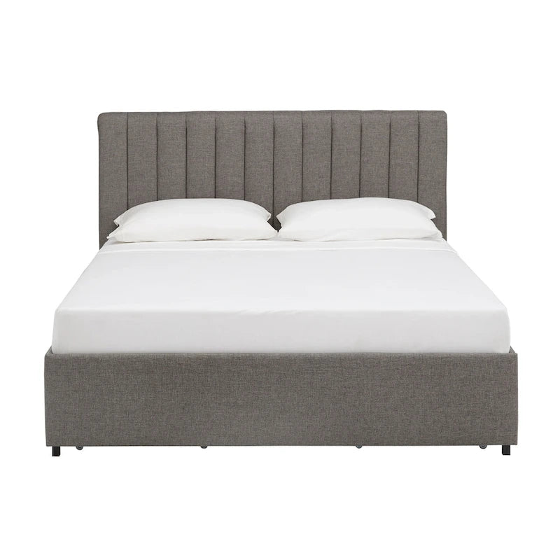 Arlert Grey Linen 4-drawer Storage Platform Bed by iNSPIRE Q Modern