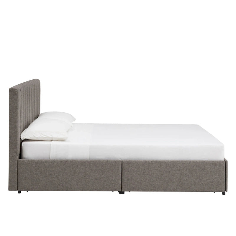 Arlert Grey Linen 4-drawer Storage Platform Bed by iNSPIRE Q Modern