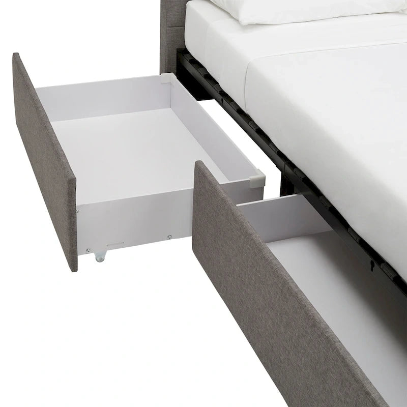 Arlert Grey Linen 4-drawer Storage Platform Bed by iNSPIRE Q Modern