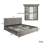 Arlert Grey Linen 4-drawer Storage Platform Bed by iNSPIRE Q Modern