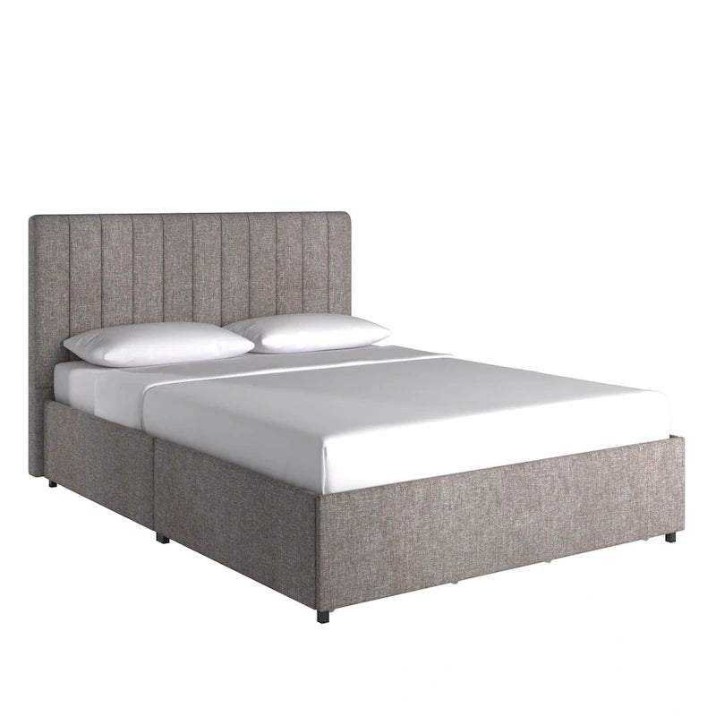 Arlert Grey Linen 4-drawer Storage Platform Bed by iNSPIRE Q Modern