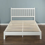 Priage by ZINUS Off-White Wood Deluxe Platform Bed Frame with Headboard