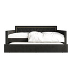 Glam Velvet Upholstered Twin Size Daybed with Trundle