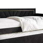 Glam Velvet Upholstered Twin Size Daybed with Trundle