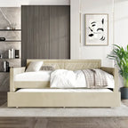Glam Velvet Upholstered Twin Size Daybed with Trundle
