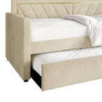 Glam Velvet Upholstered Twin Size Daybed with Trundle