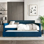 Glam Velvet Upholstered Twin Size Daybed with Trundle