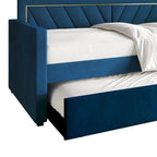 Glam Velvet Upholstered Twin Size Daybed with Trundle