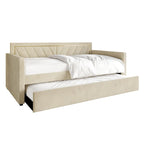 Glam Velvet Upholstered Twin Size Daybed with Trundle