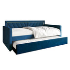 Glam Velvet Upholstered Twin Size Daybed with Trundle