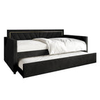 Glam Velvet Upholstered Twin Size Daybed with Trundle