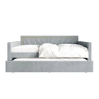 Glam Velvet Upholstered Twin Size Daybed with Trundle