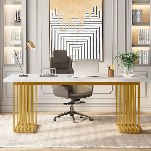 70.9 Modern Office Desk, Wood Computer Desk Large Executive Desk