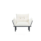 Mojay Futon Love SeatMetal frames2 Seater Plush Chenille Upholstered Sofa