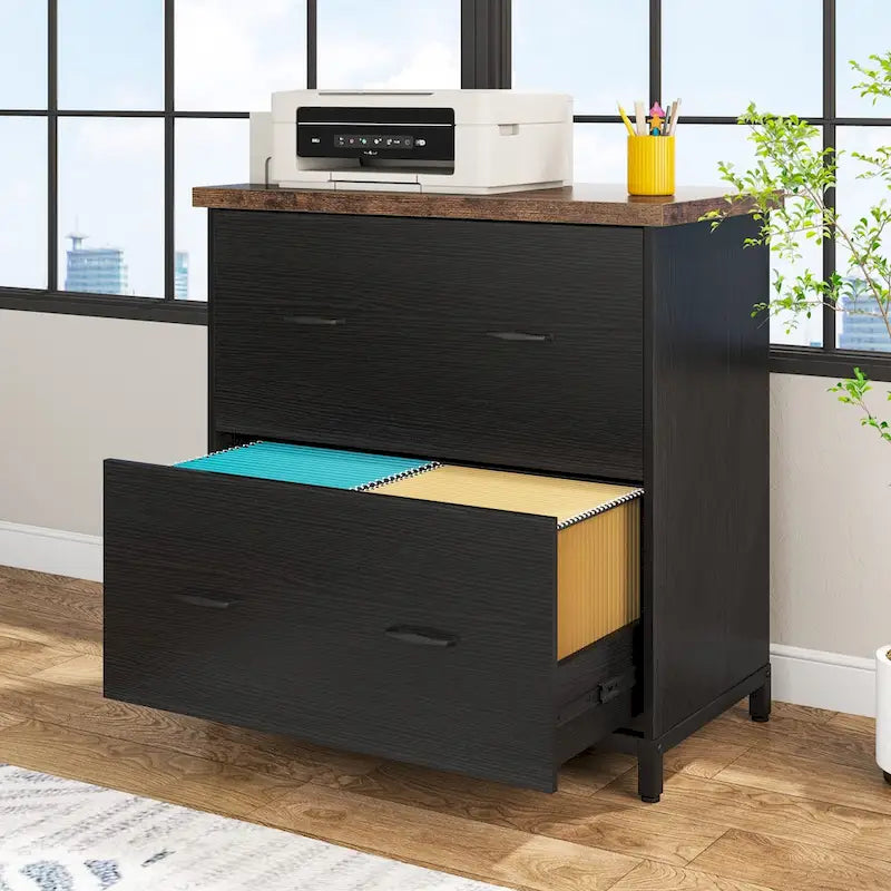 2 Drawer Lateral File Cabinet Printer Stand with Stroage