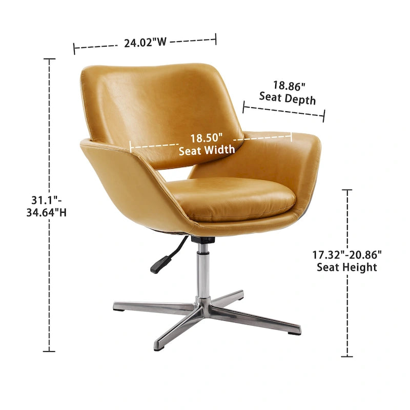 Art Leon Modern Swivel & Adjustable Home Office Accent Arm Chair